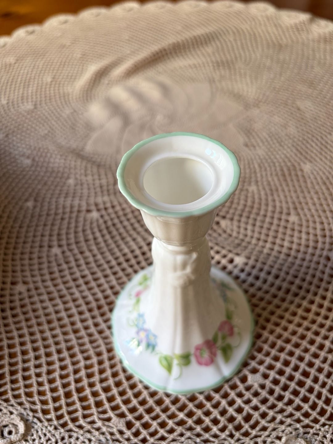 Vintage 1983 Royal Worcester English Garden Candlestick Holder 6
