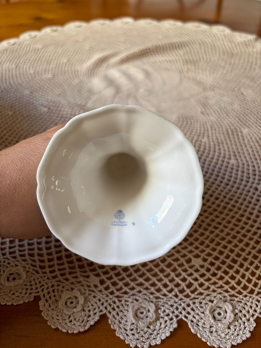 Vintage 1983 Royal Worcester English Garden Candlestick Holder 7