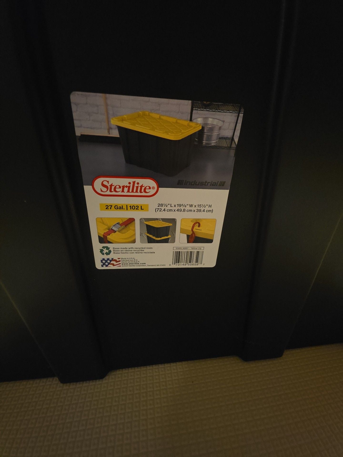 Sterilite Industrial Tote 27 Gal 27 Gallon Black Storage Bin 5