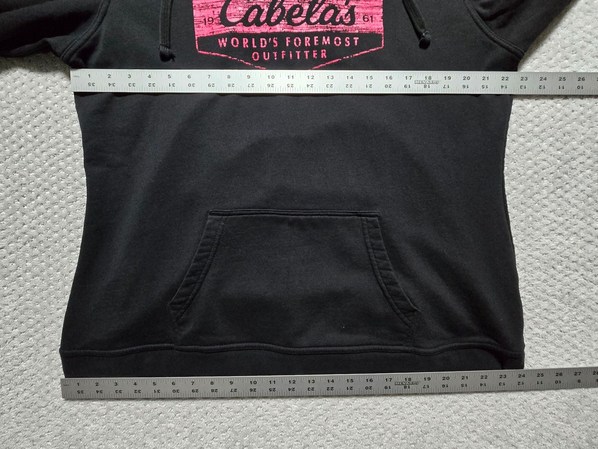 Cabela's Graphic Hoodie Size XL Reg Black Pink Pullover Sweatshirt 4