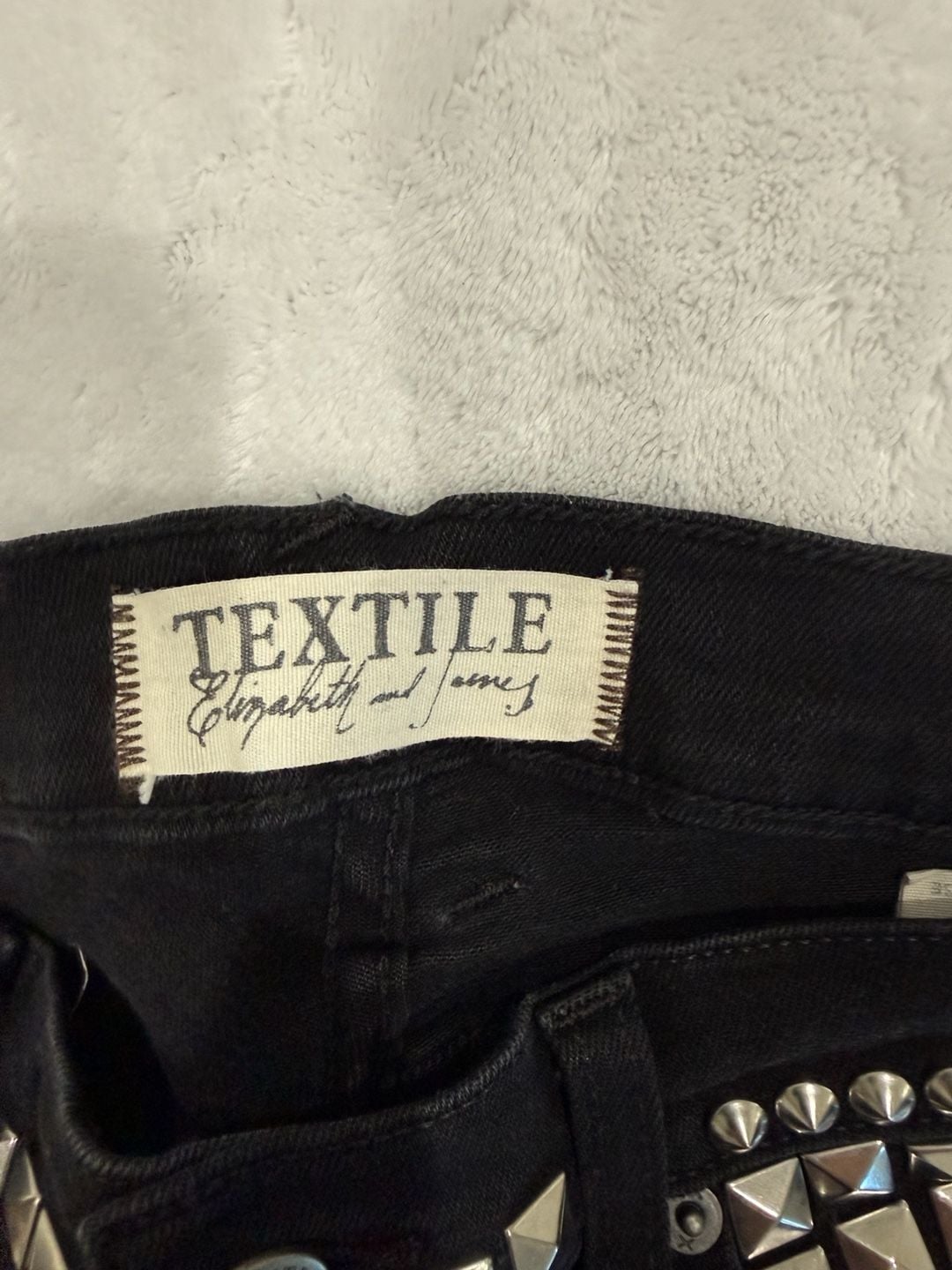 Textile Elizabeth and James Skinny Jeans Size 28 Black Studded 3