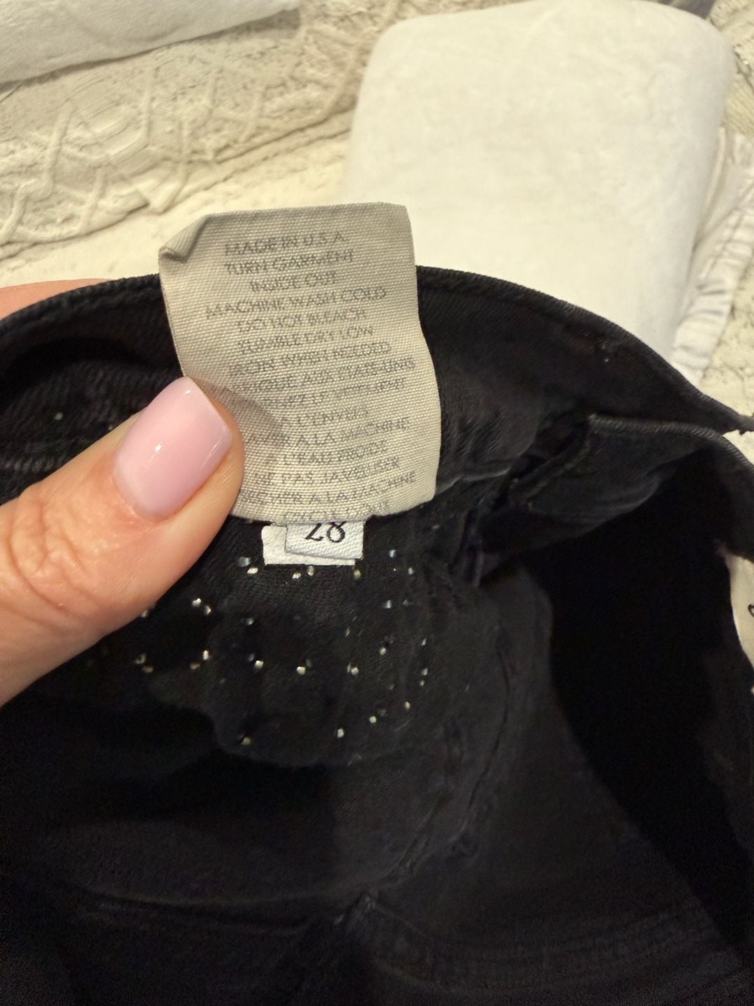 Textile Elizabeth and James Skinny Jeans Size 28 Black Studded 4