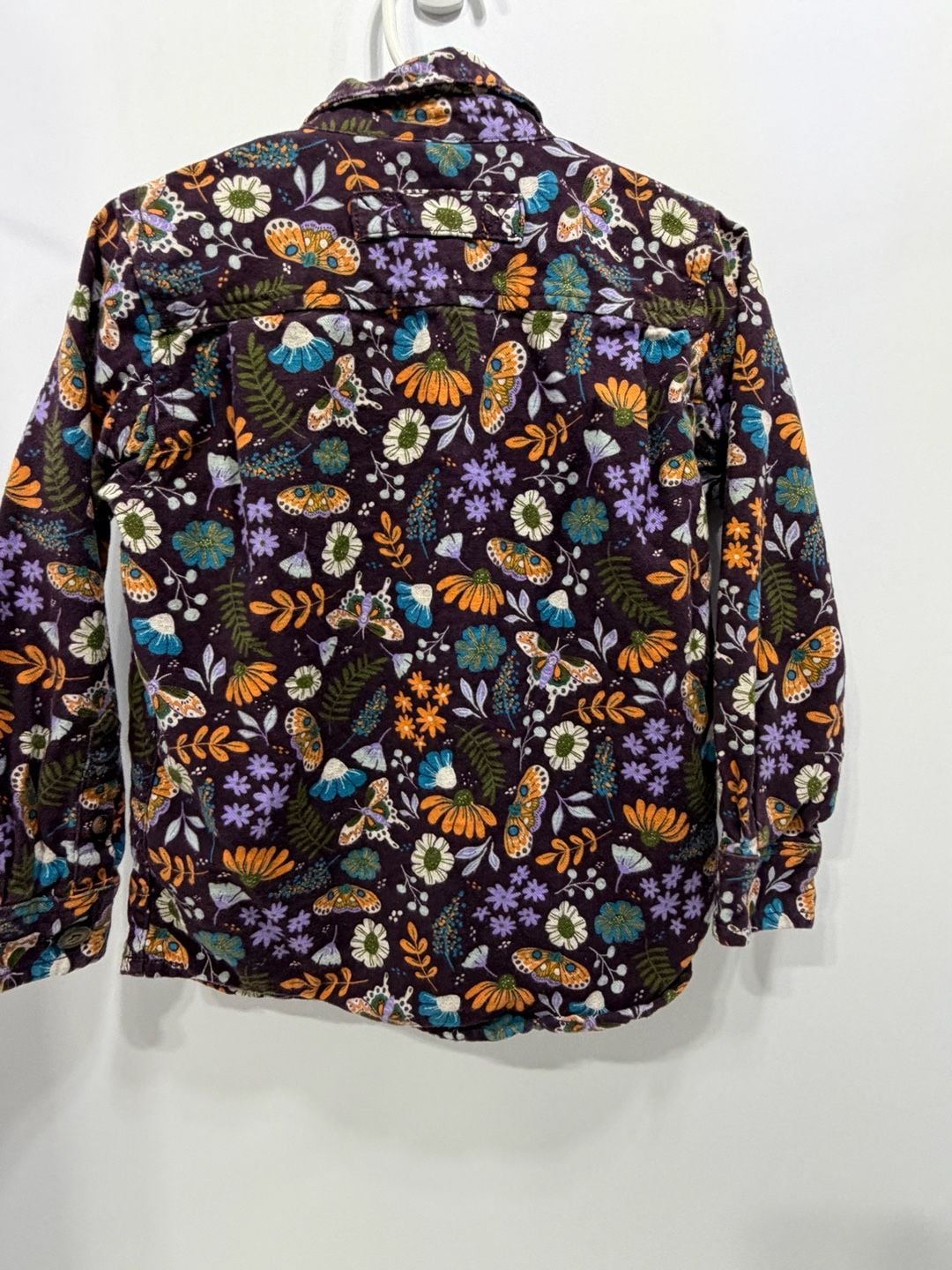 Duluth Trading Co Free Swingin' Flannel Shirt Size 3T Purple Floral Moth 7