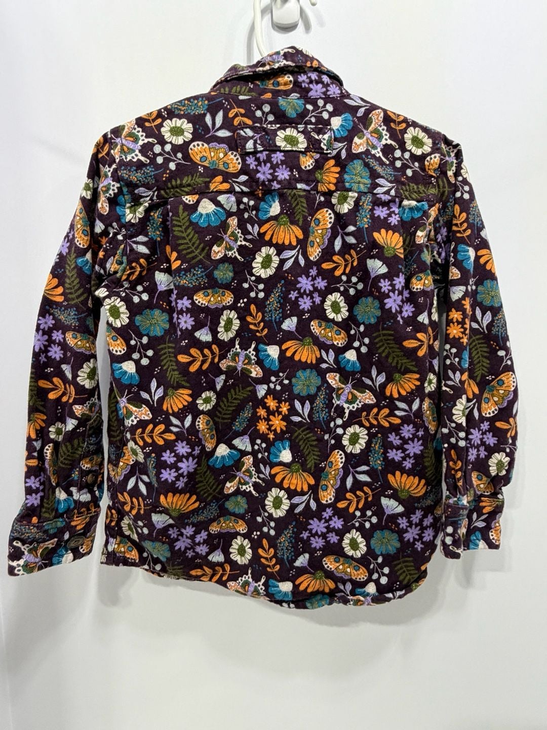 Duluth Trading Co Free Swingin' Flannel Shirt Size 3T Purple Floral Moth 8