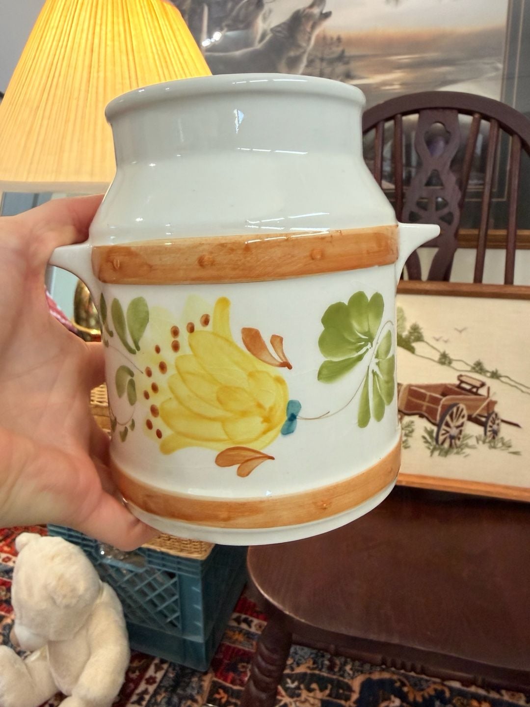 FTD Secla Ceramic Milk Can Utensil Holder Measuring Cups Pints Ounces Portugal 6