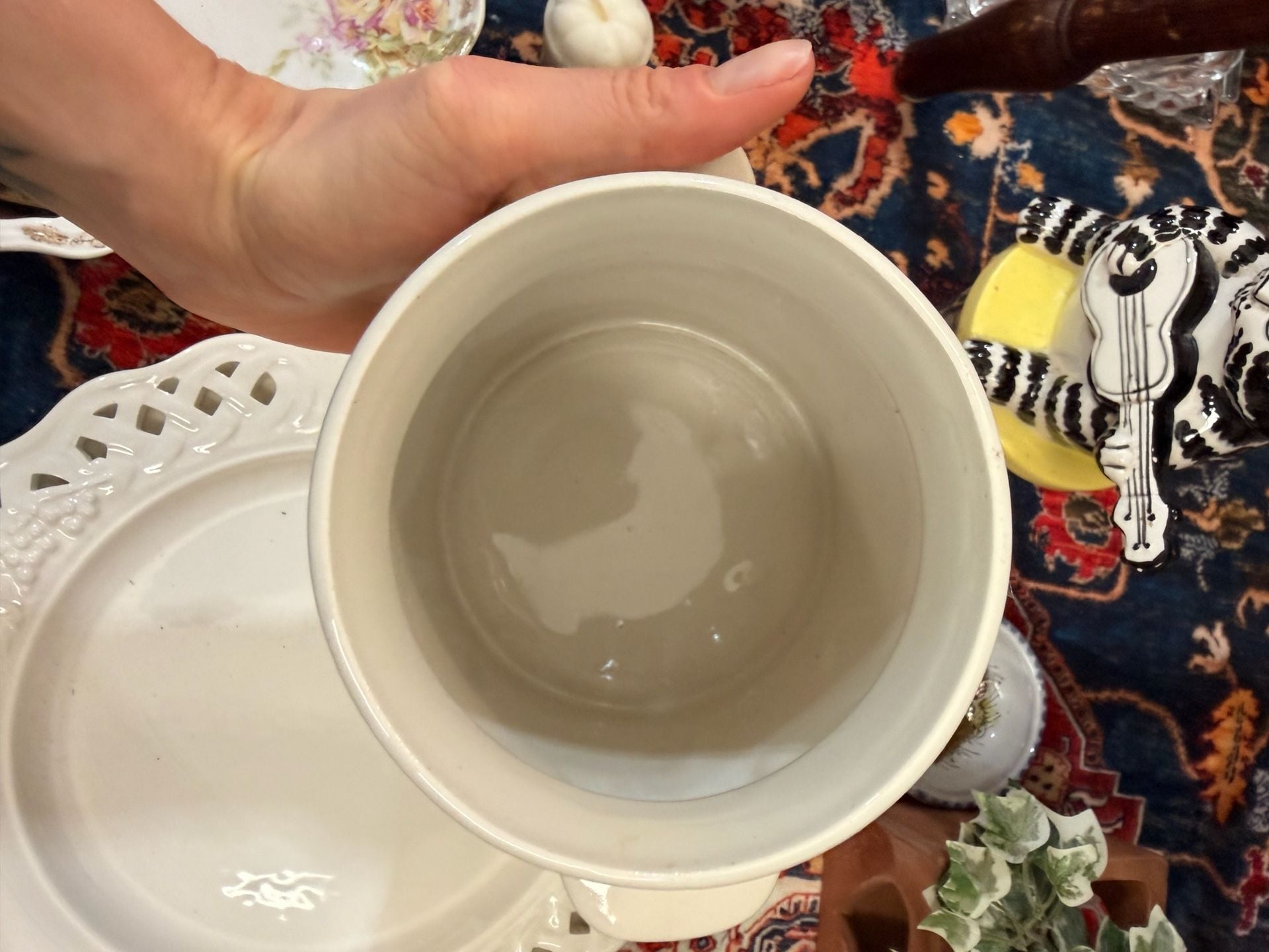 FTD Secla Ceramic Milk Can Utensil Holder Measuring Cups Pints Ounces Portugal 7