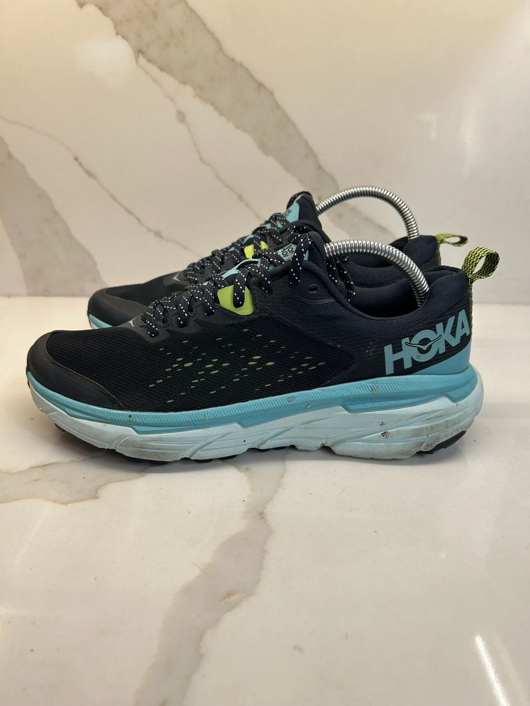HOKA Challenger ATR 6 Black Blue Glass Trail Running Shoes (Size: 9.5) 2
