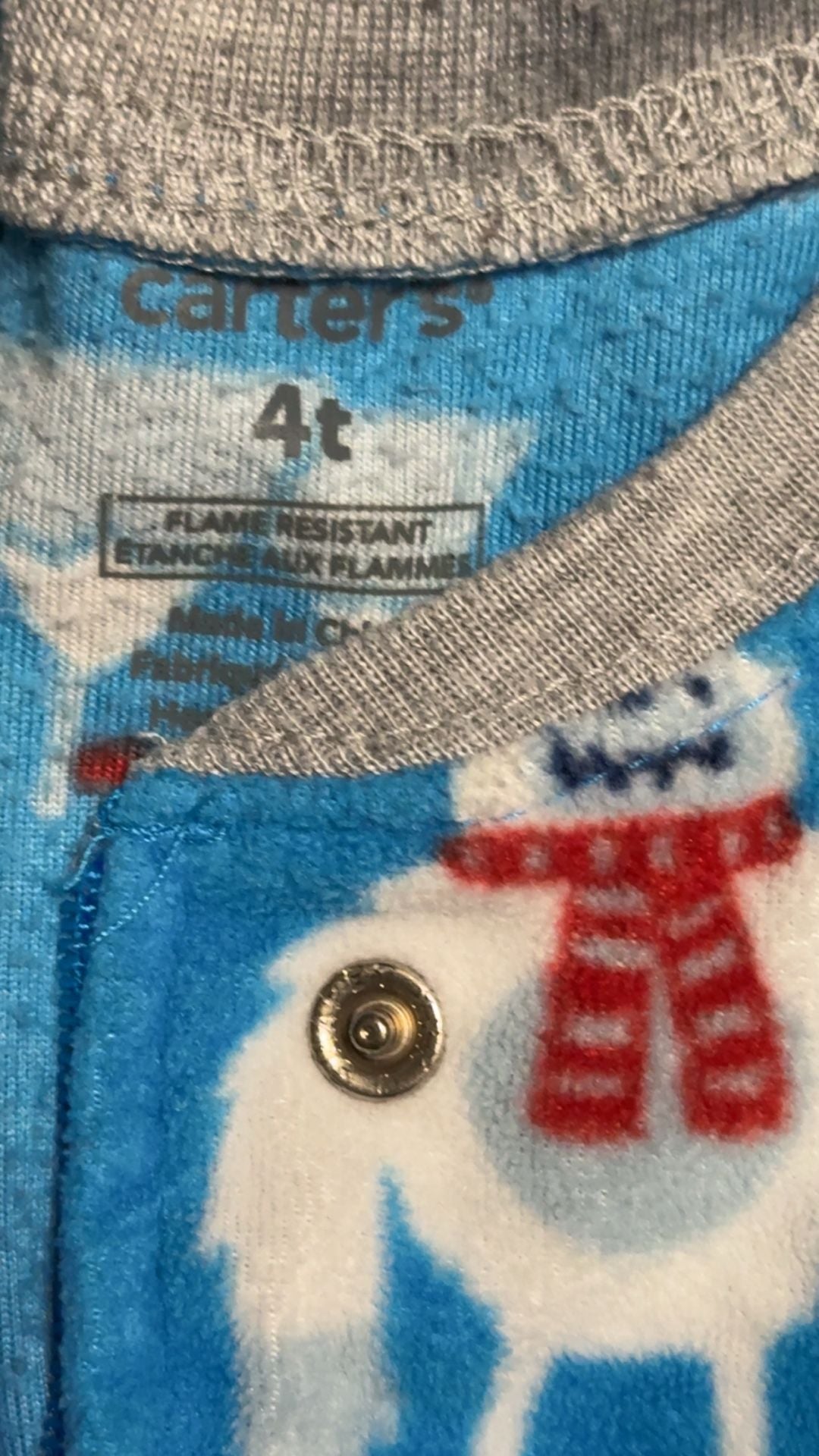 Carters Fleece Footed Pajamas Size 4T Blue Yeti 2