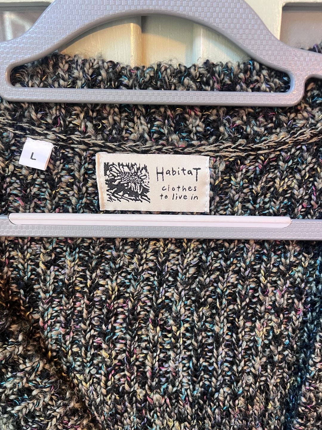 Habitat Sweater Vest Size L Multicolor Knit Open Front 4