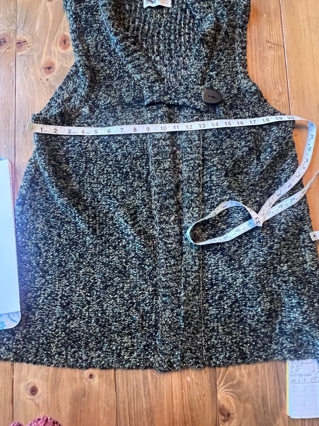 Habitat Sweater Vest Size L Multicolor Knit Open Front 6