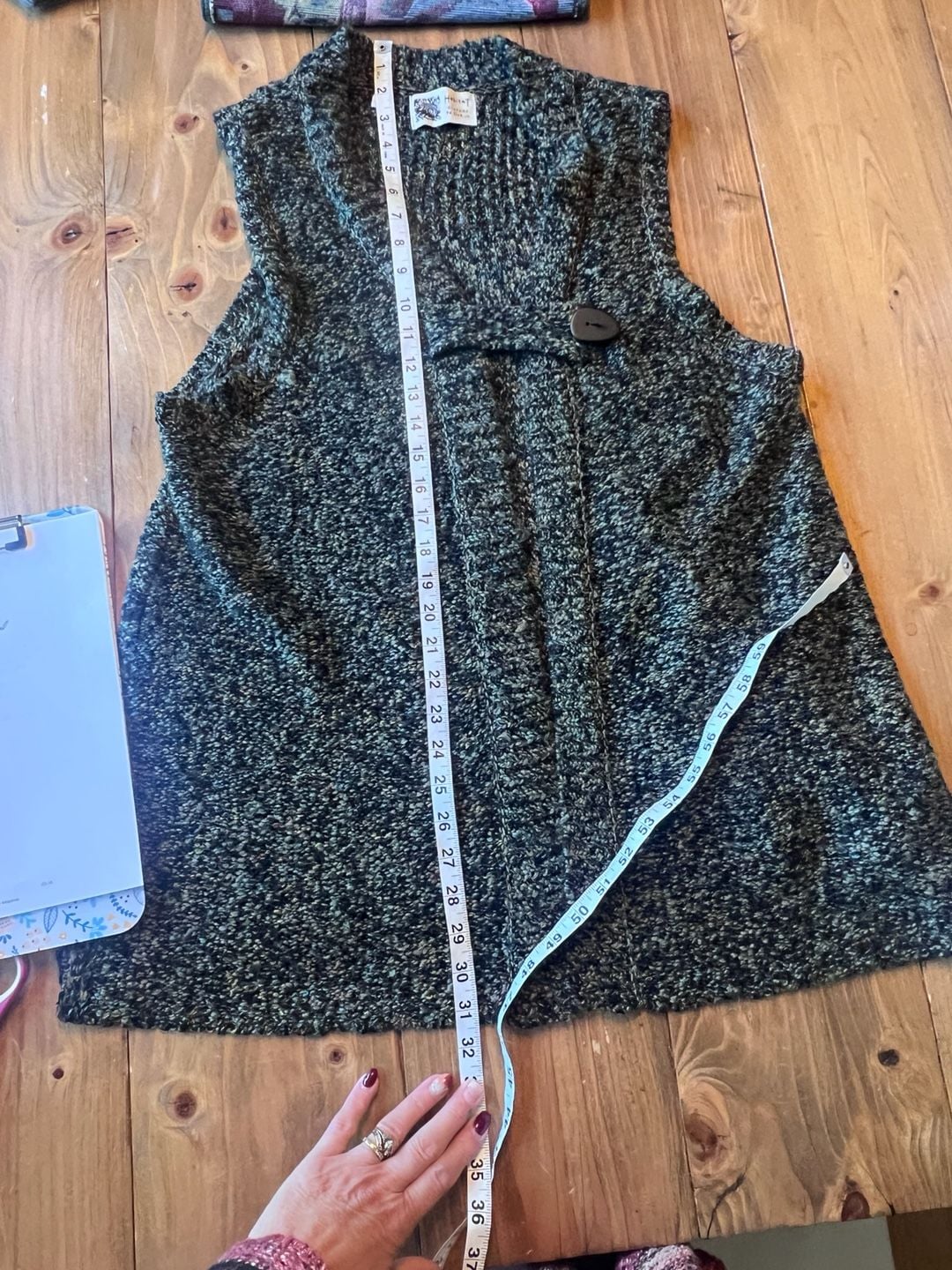 Habitat Sweater Vest Size L Multicolor Knit Open Front 7