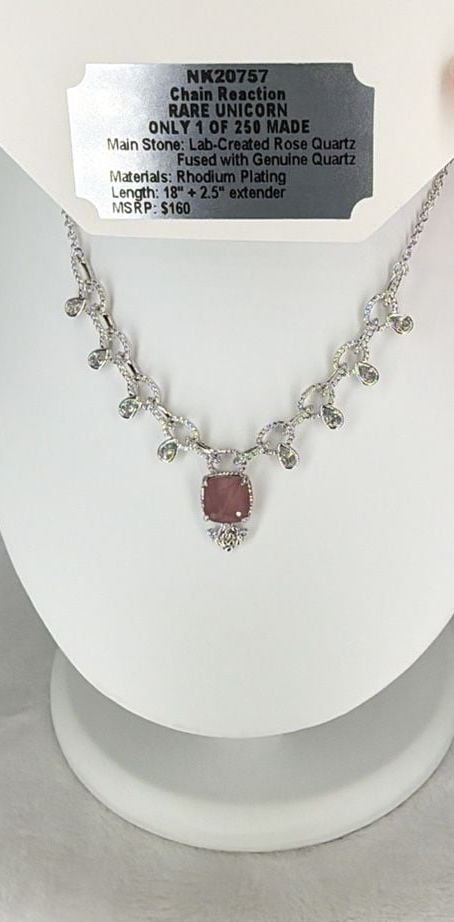 BP 1/250 Rare Unicorn Rose Quartz Rhodium GORGEOUS 5