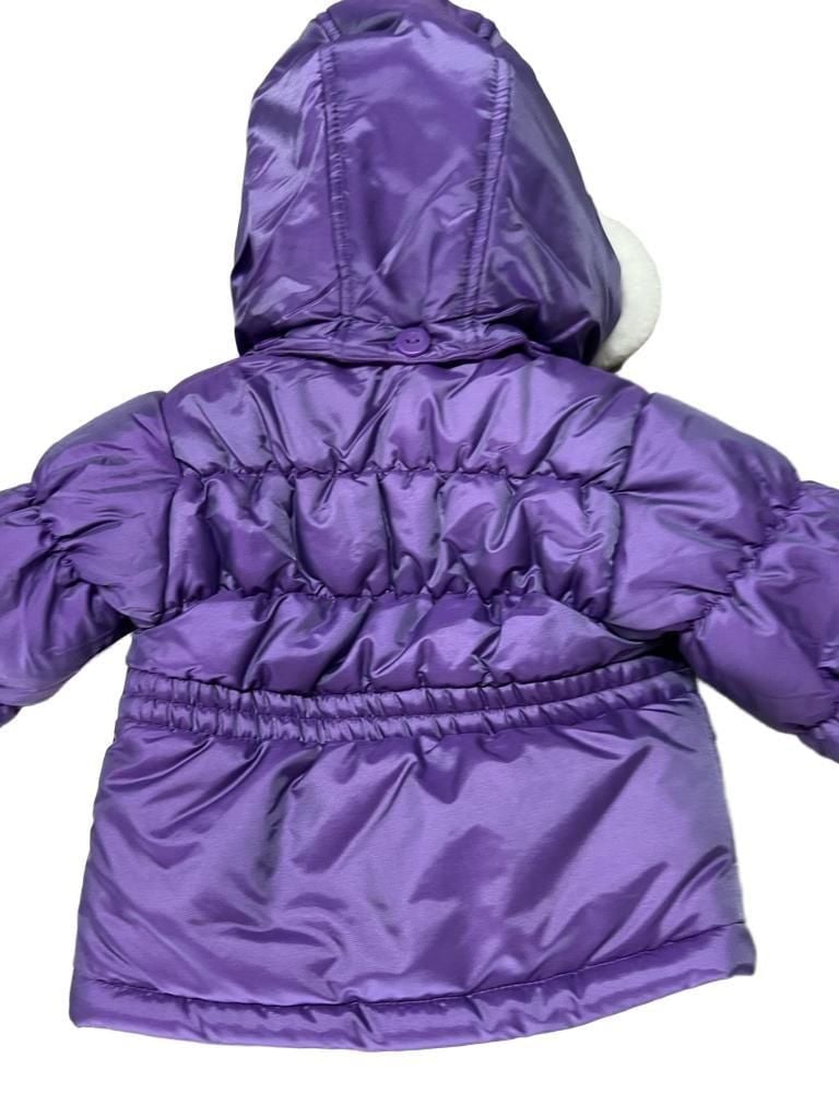 Madison Puffer Jacket baby girl 6-9 months Purple Floral Winter Coat Faux Fur 3