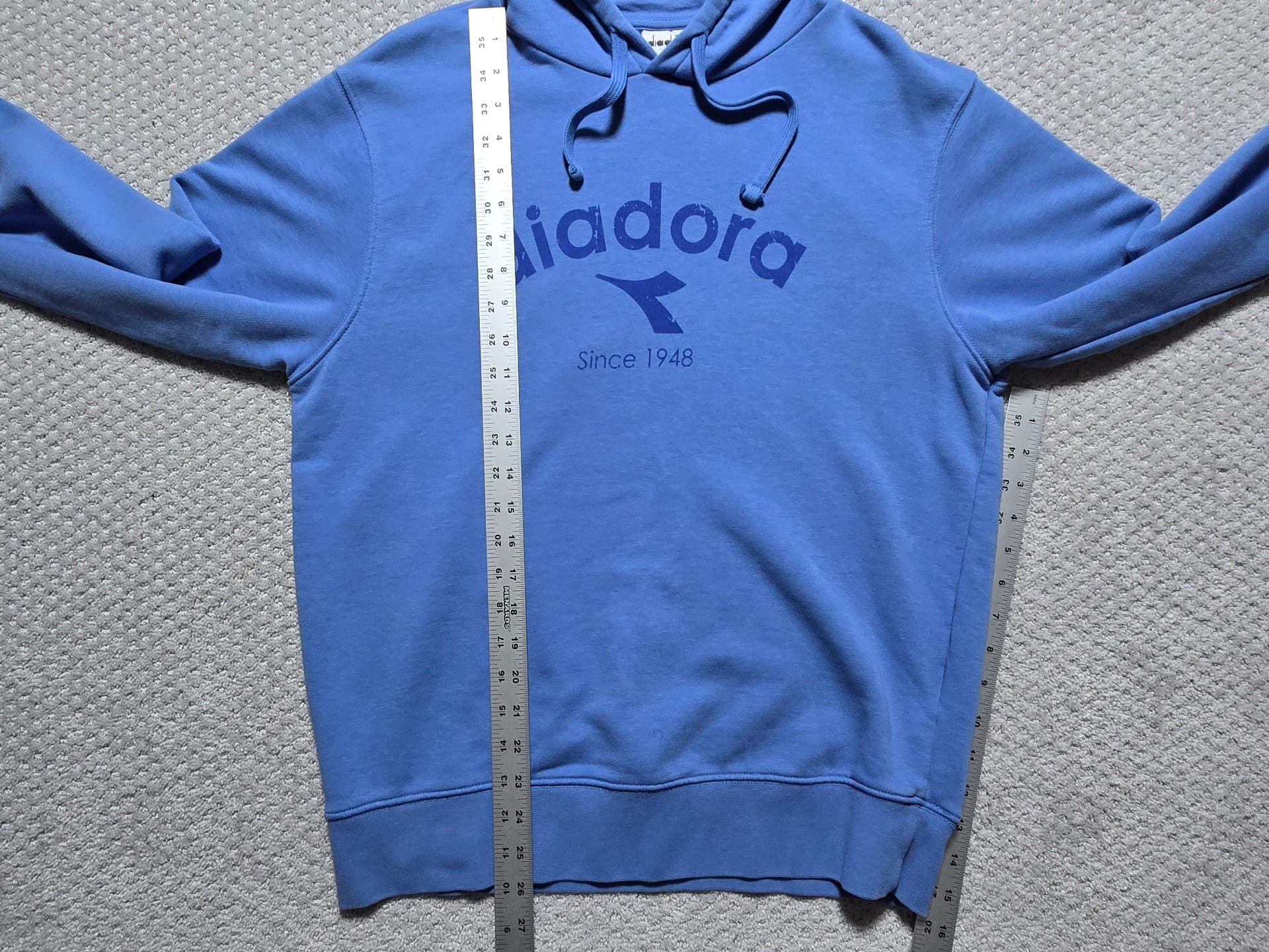 Diadora Since 1948 Pullover Hoodie Size M Blue Sweatshirt 5