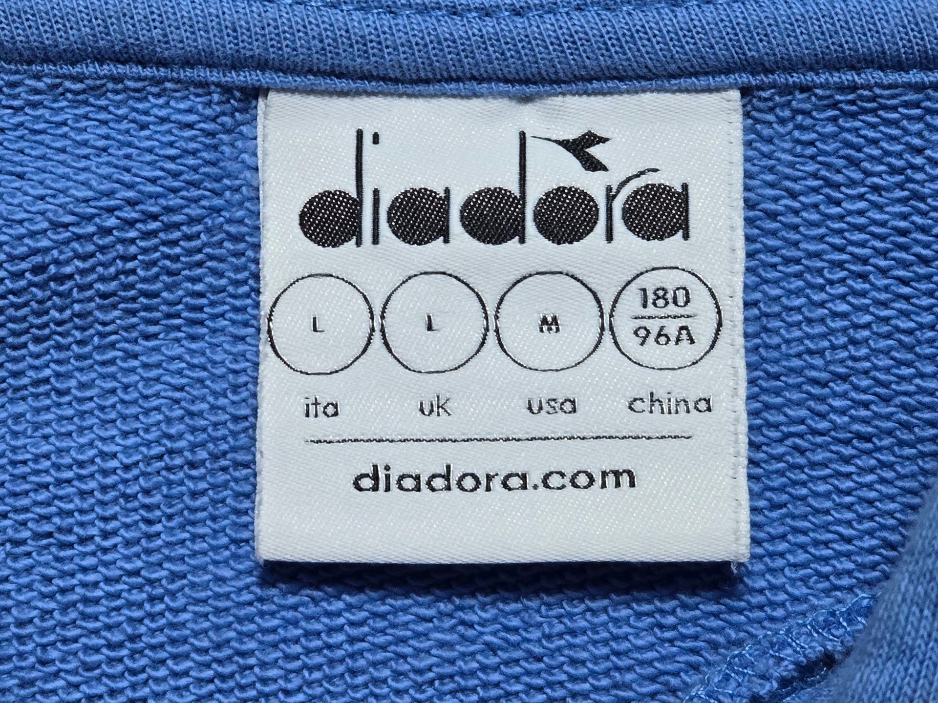 Diadora Since 1948 Pullover Hoodie Size M Blue Sweatshirt 6