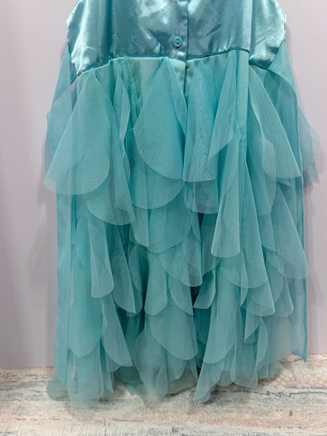 Biscotti Dress Size 5 Turquoise Floral Tulle Ruffle Party Pageant 11