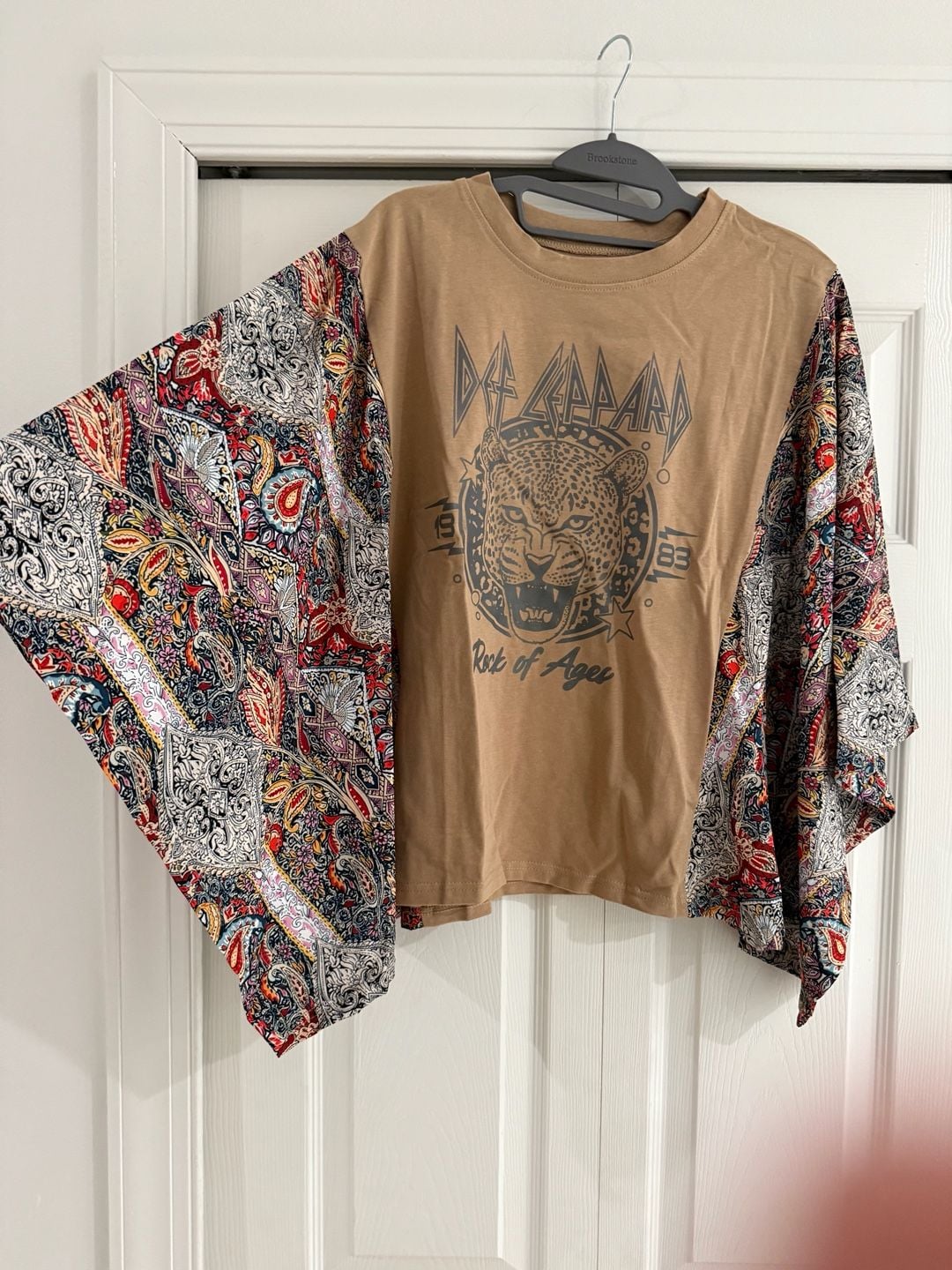 Brand new Ethnic Print Batwing Sleeve Loose Top – , 3