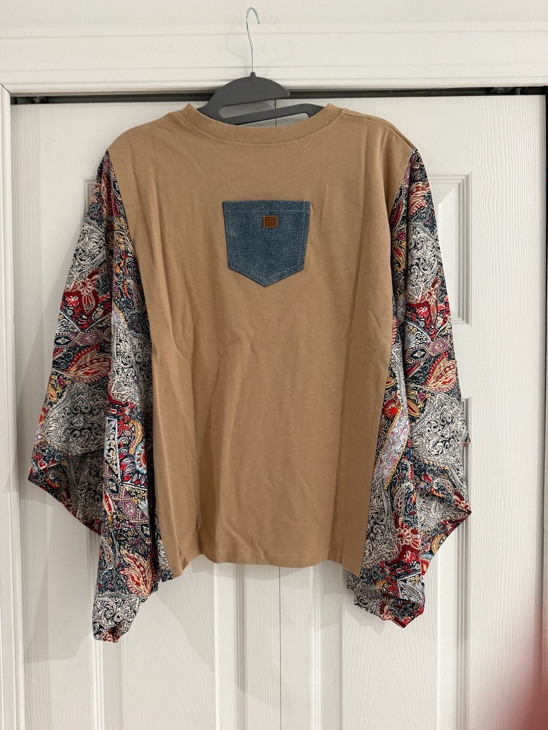 Brand new Ethnic Print Batwing Sleeve Loose Top – , 4
