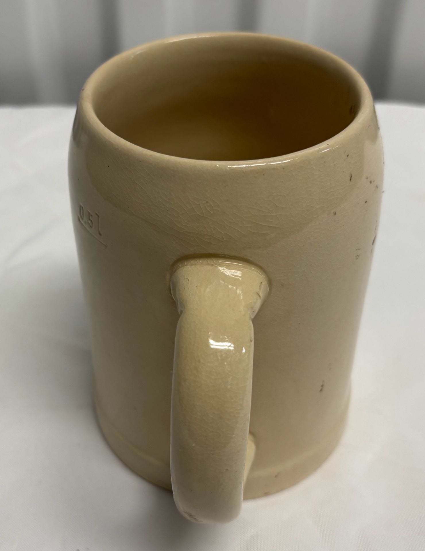 Vintage Ceramic Beer Stein 0.5L Defendimus Vulcanier 2