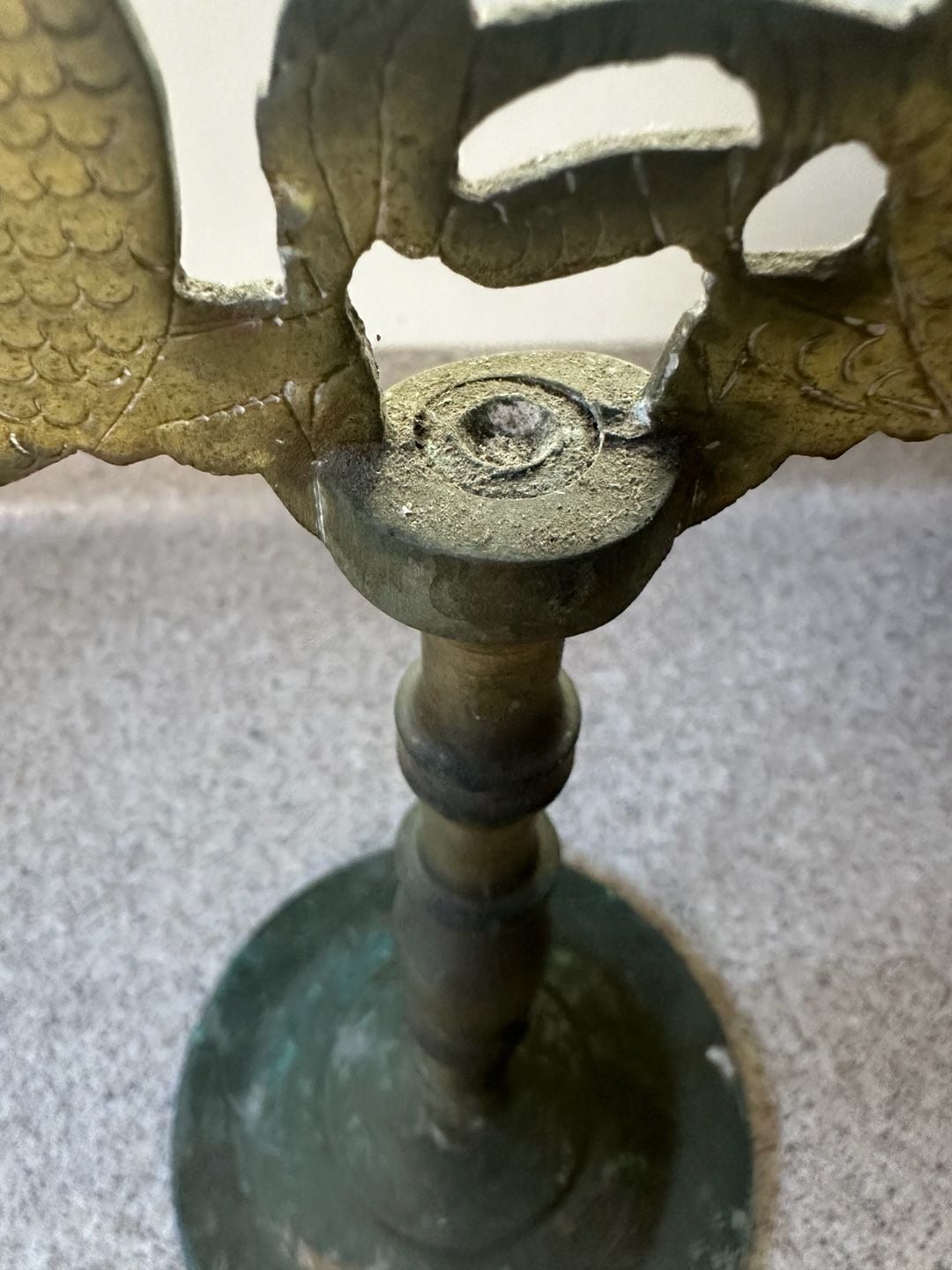 Vintage Brass Dragon Candelabra 5 Cup Holder 8