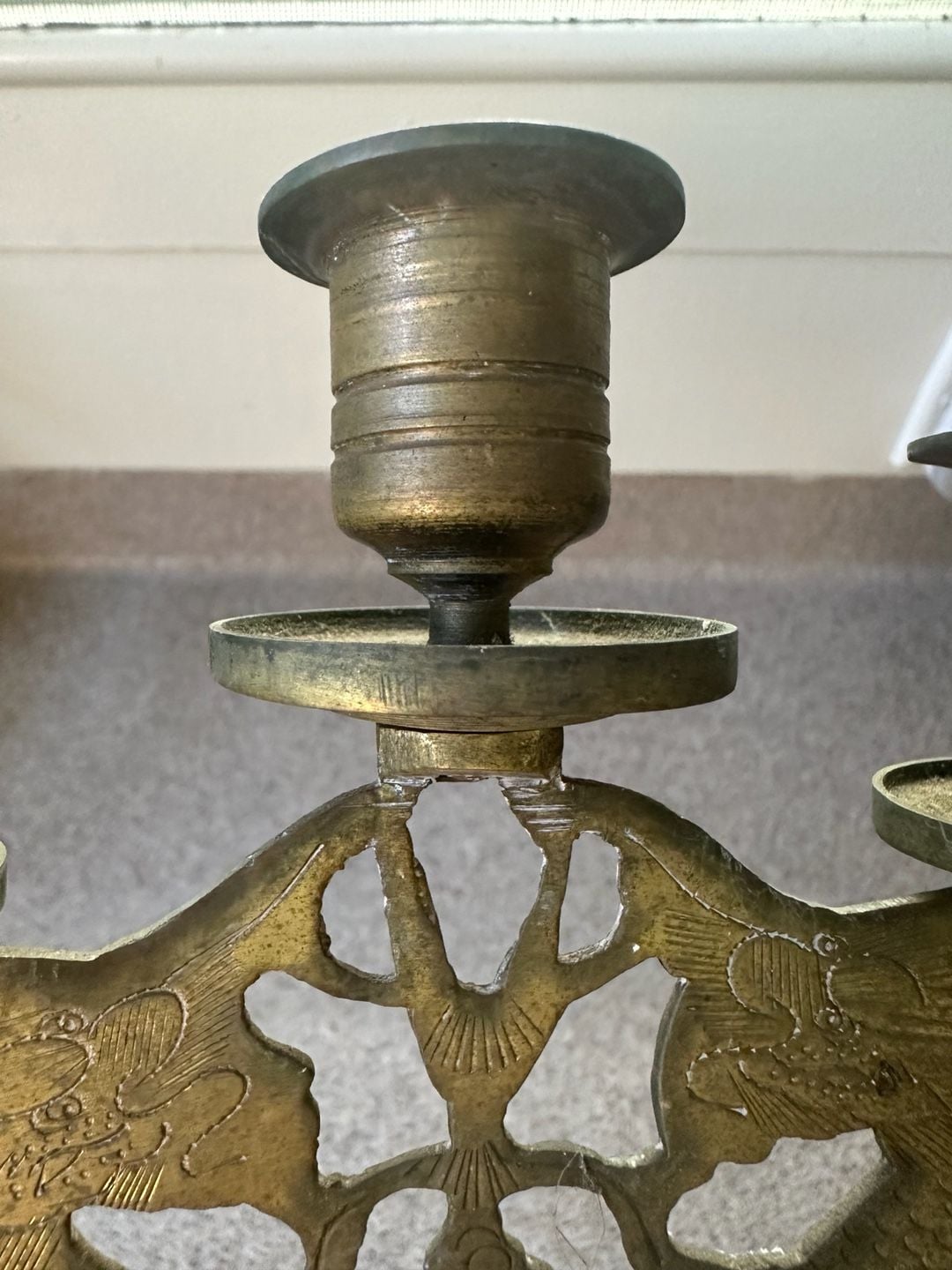 Vintage Brass Dragon Candelabra 5 Cup Holder 10