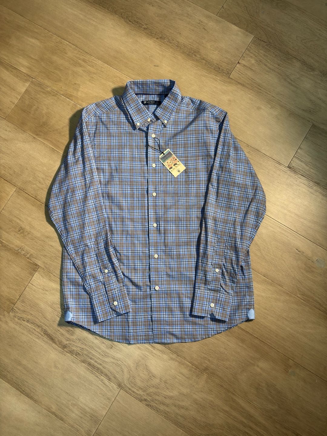 Cremieux Collection Plaid Button-Down Shirt Size Medium Blue 2