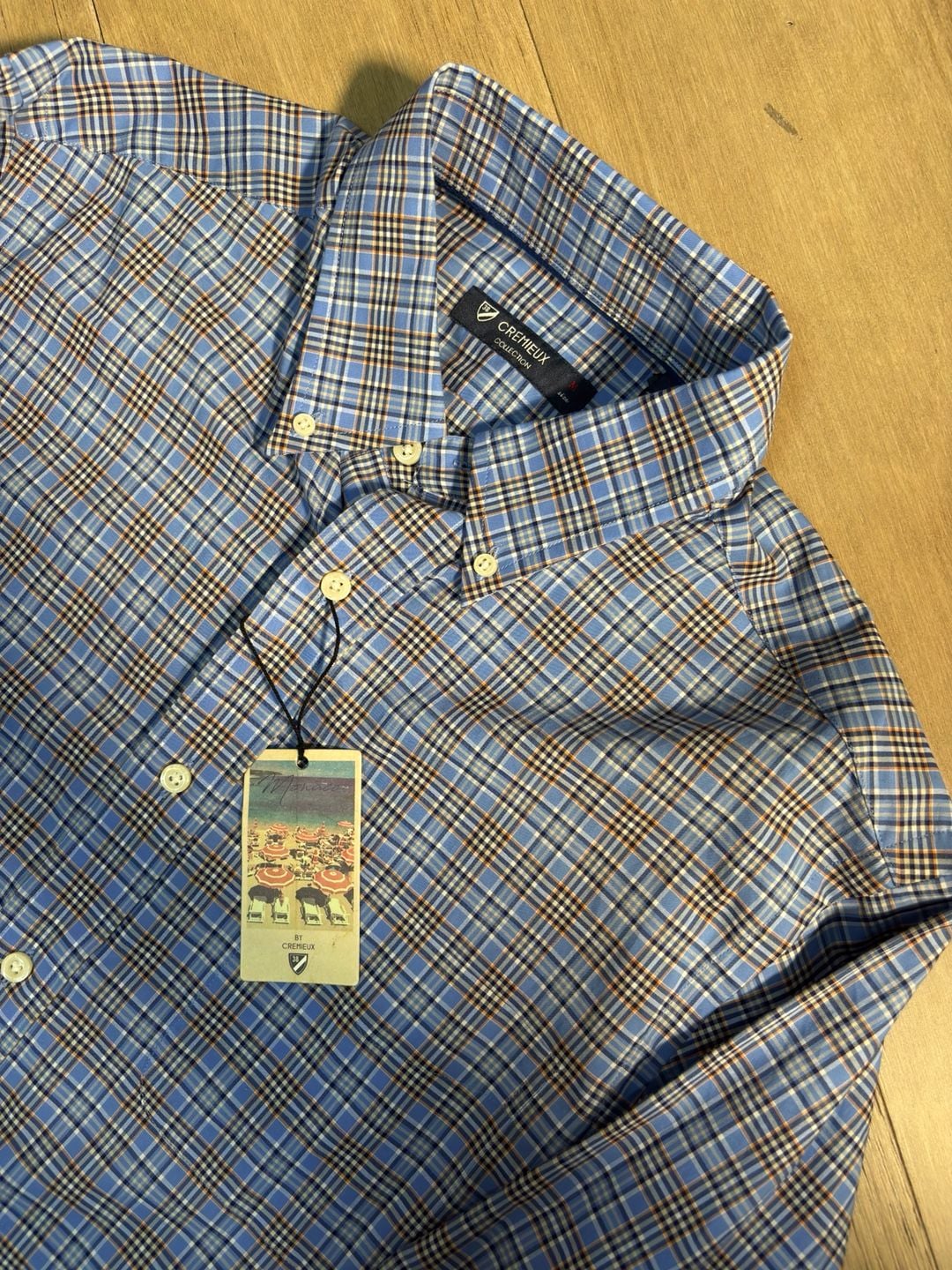 Cremieux Collection Plaid Button-Down Shirt Size Medium Blue 3