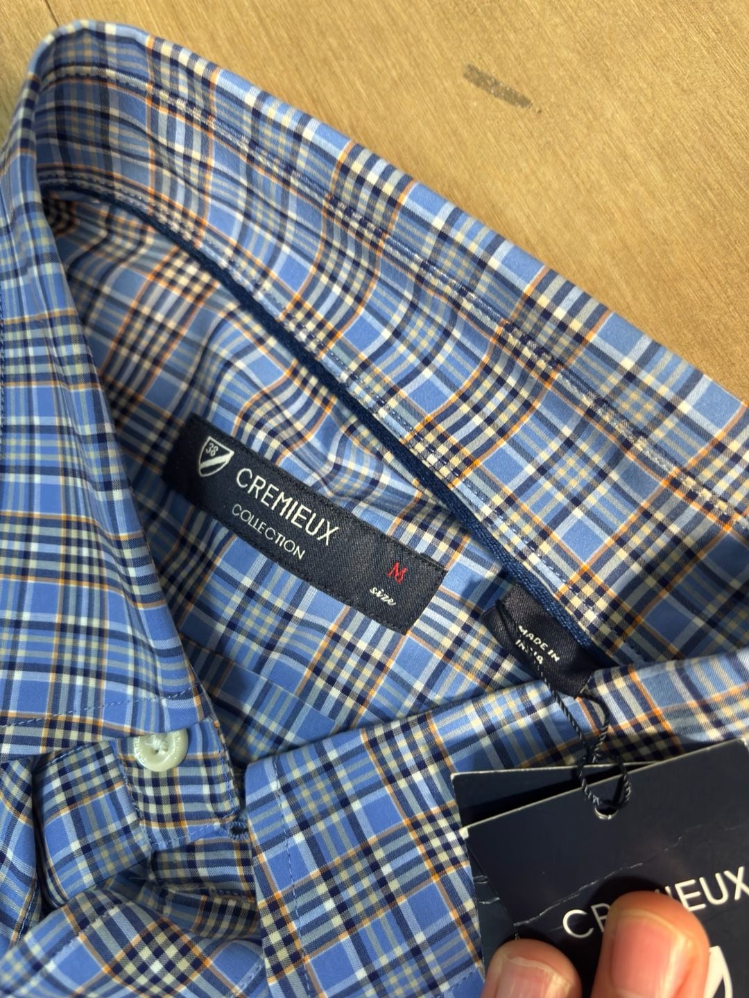 Cremieux Collection Plaid Button-Down Shirt Size Medium Blue 5