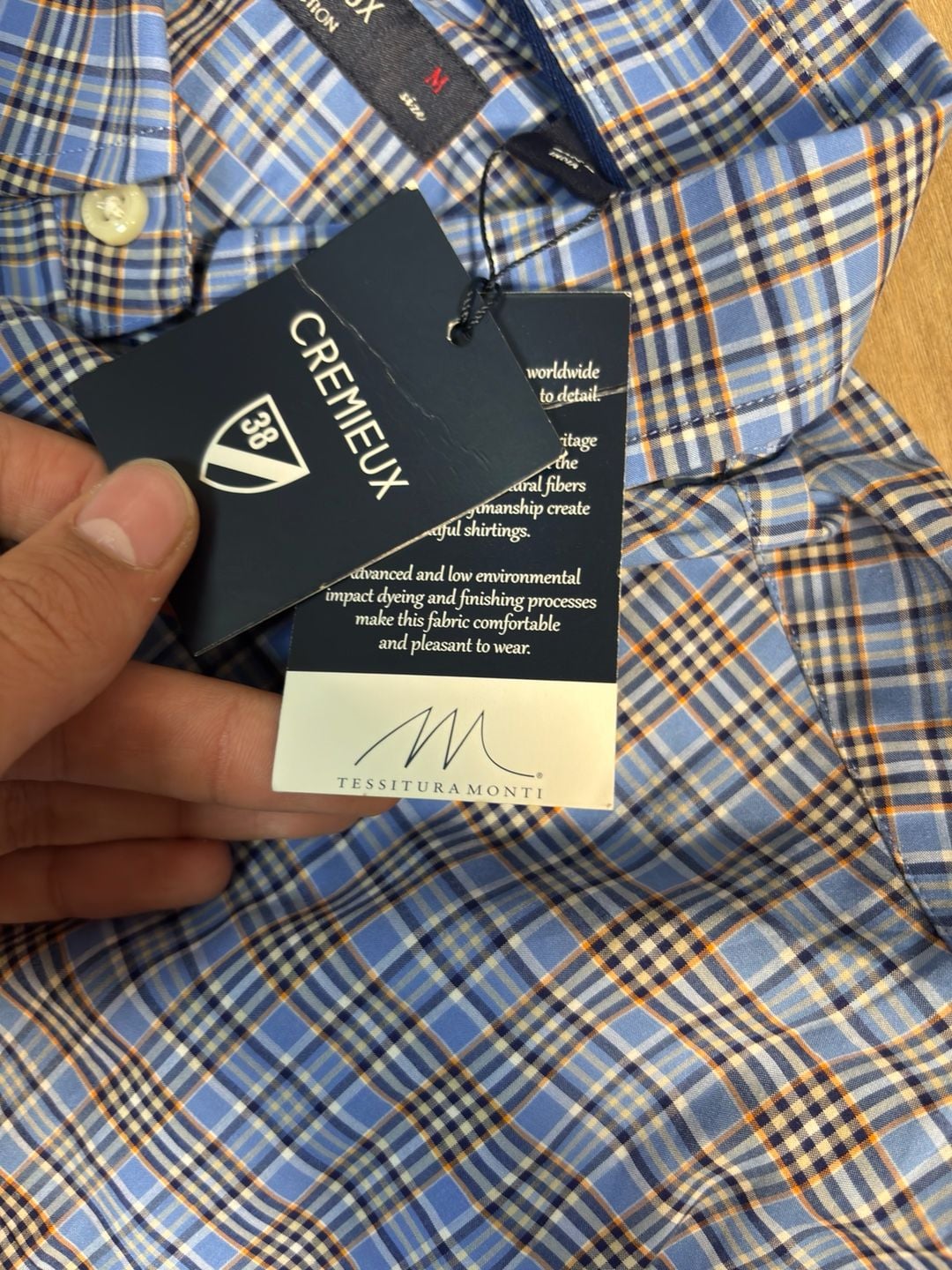 Cremieux Collection Plaid Button-Down Shirt Size Medium Blue 6
