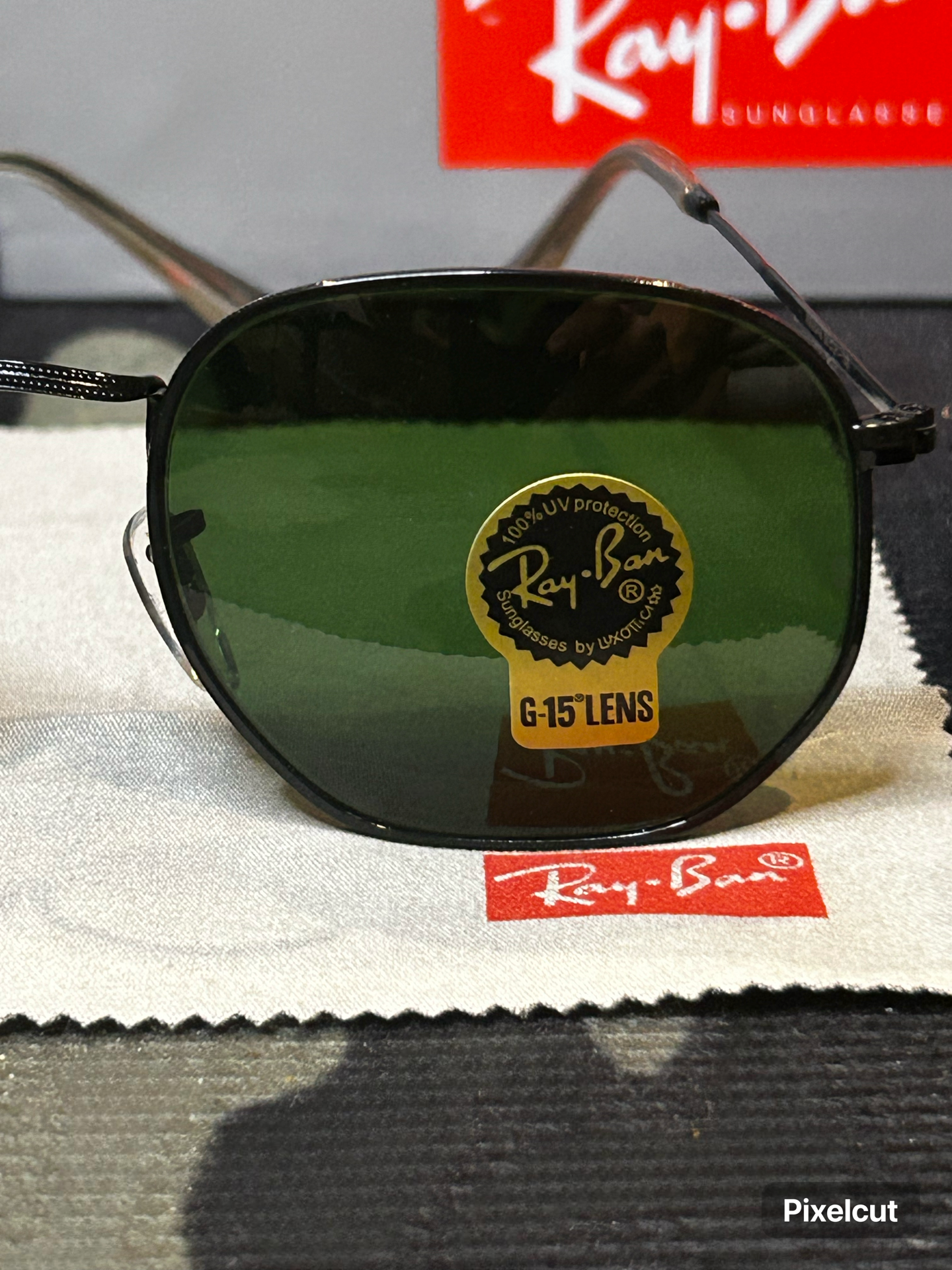 Ray-Ban Hexagonal Flat Lenses Sunglasses Black G-15 5