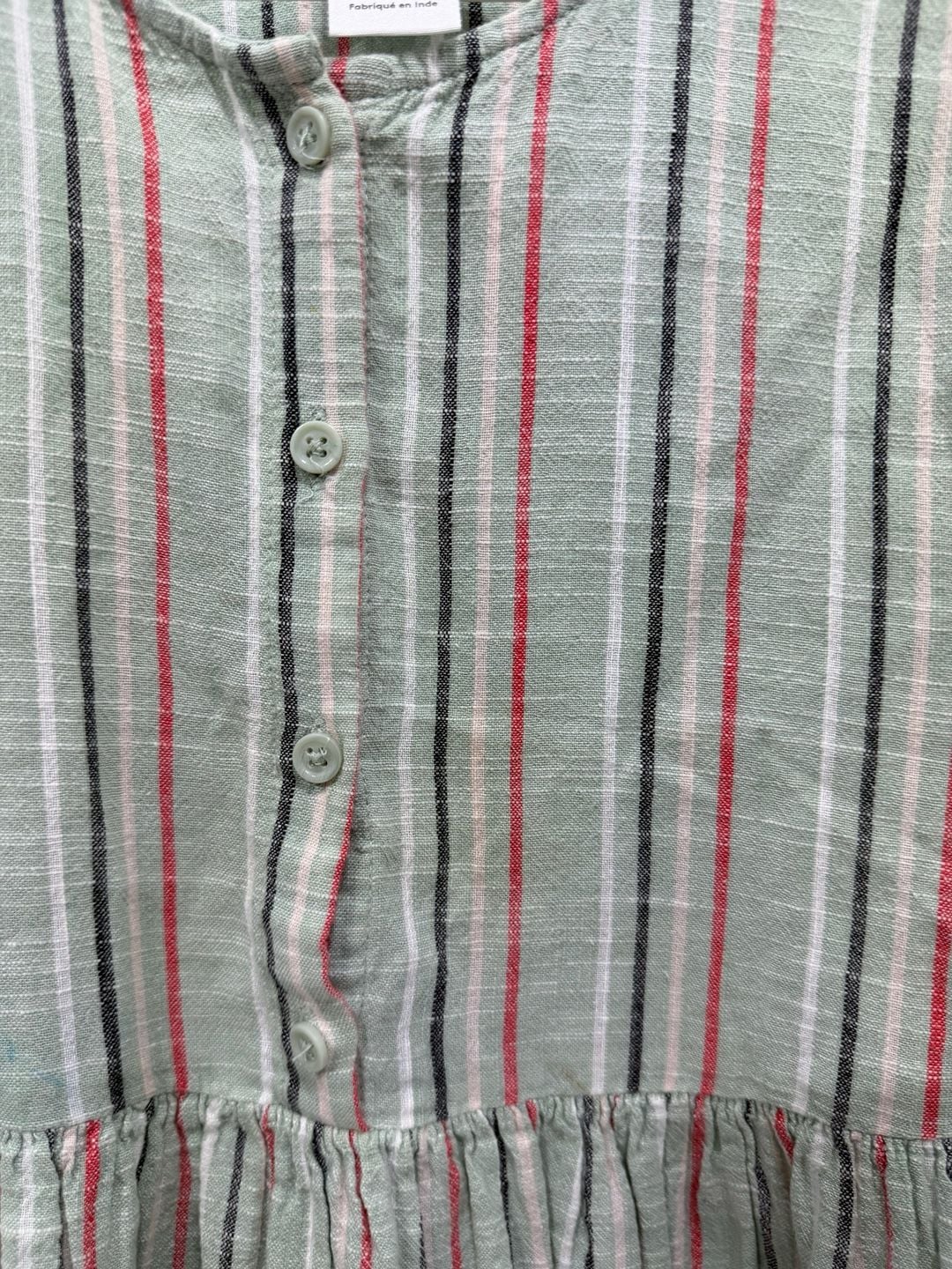 Open Edit Striped Button Down Dress Size 5 Green 6