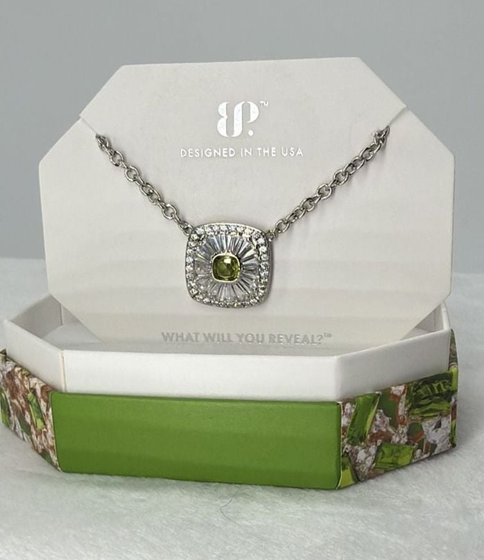 BP Exuberant Dusk Necklace 18" Peridot Rhodium 2