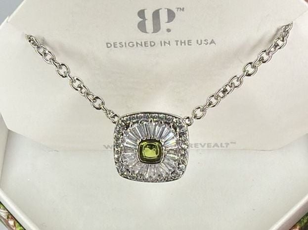BP Exuberant Dusk Necklace 18" Peridot Rhodium 3