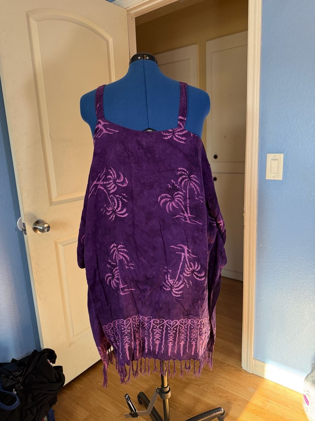 Pineapple Moon Purple Palm Tree Cover-Up with Fringe Hawaiian dress aloha dress 4