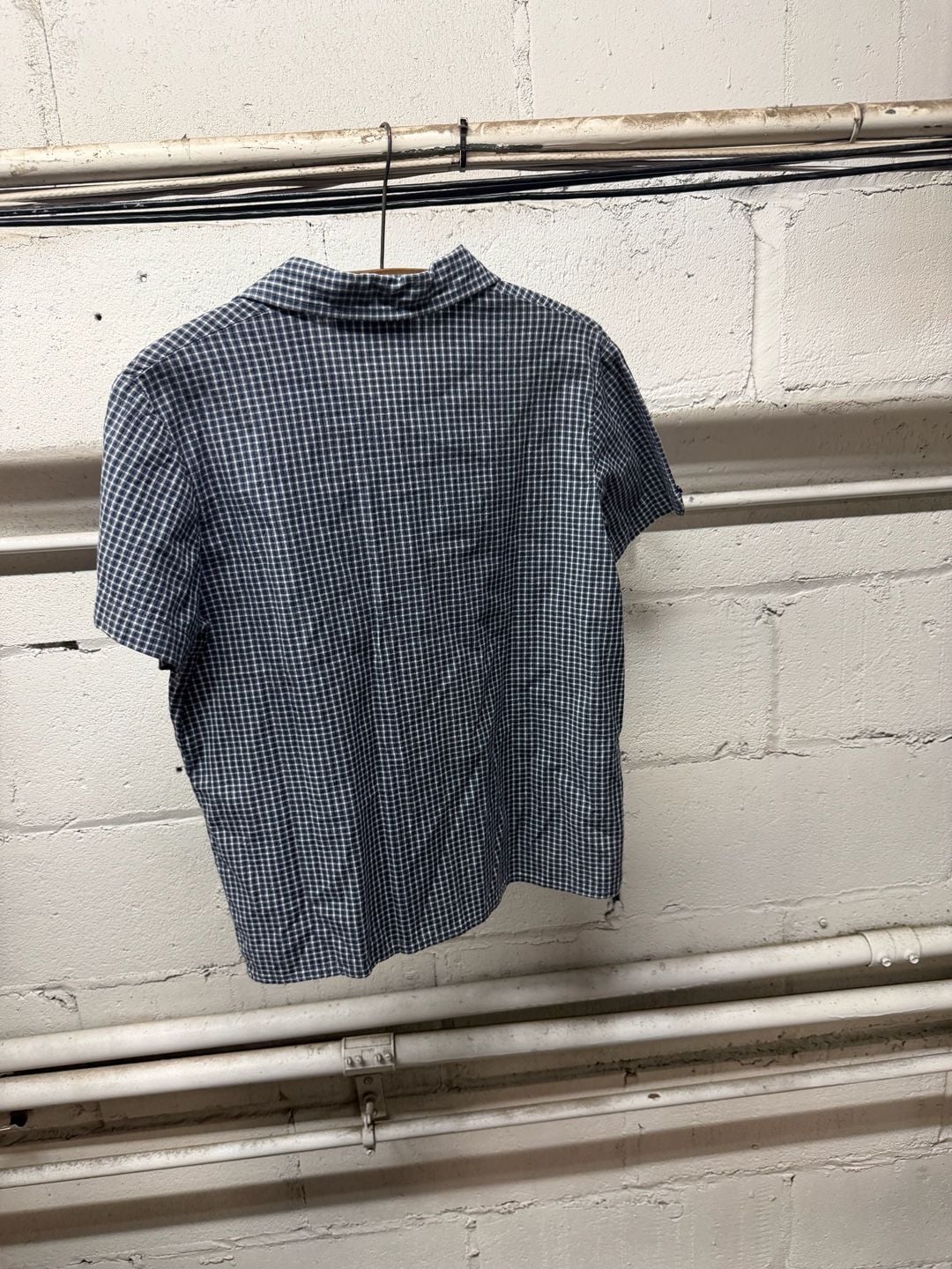 Arizona Plaid Button Up Shirt Size Medium Blue Short 3