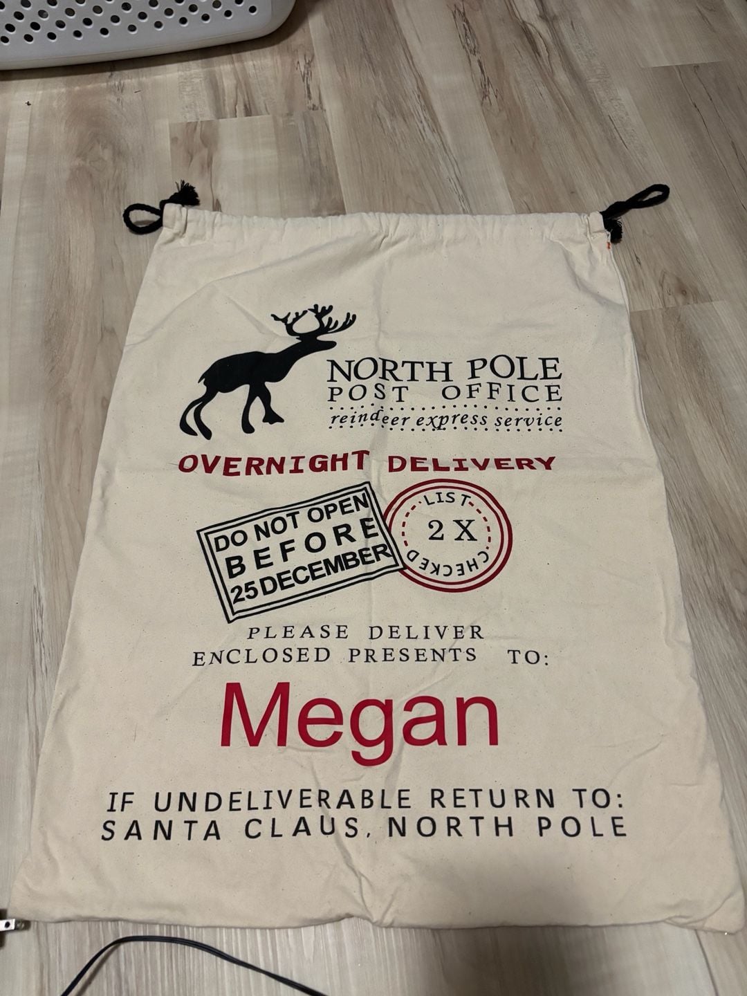 North Pole Post Office Personalised Santa Sack Megan 1