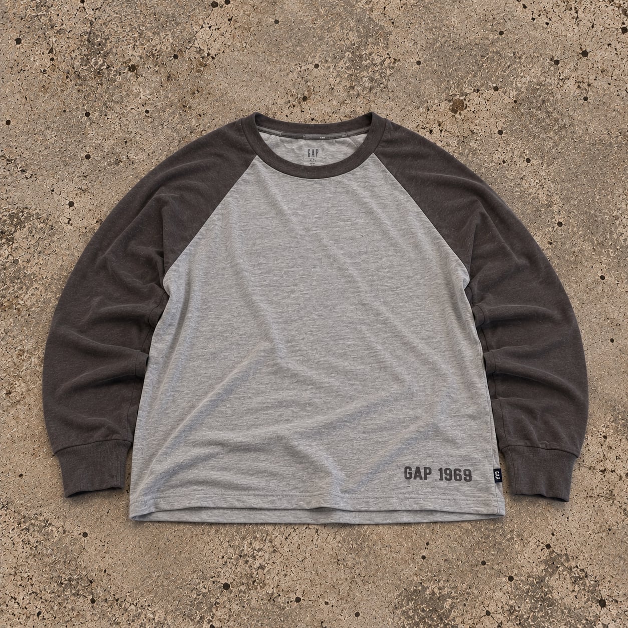 Gap 1969 Raglan Long Sleeve T-Shirt Gray Dark Gray 2