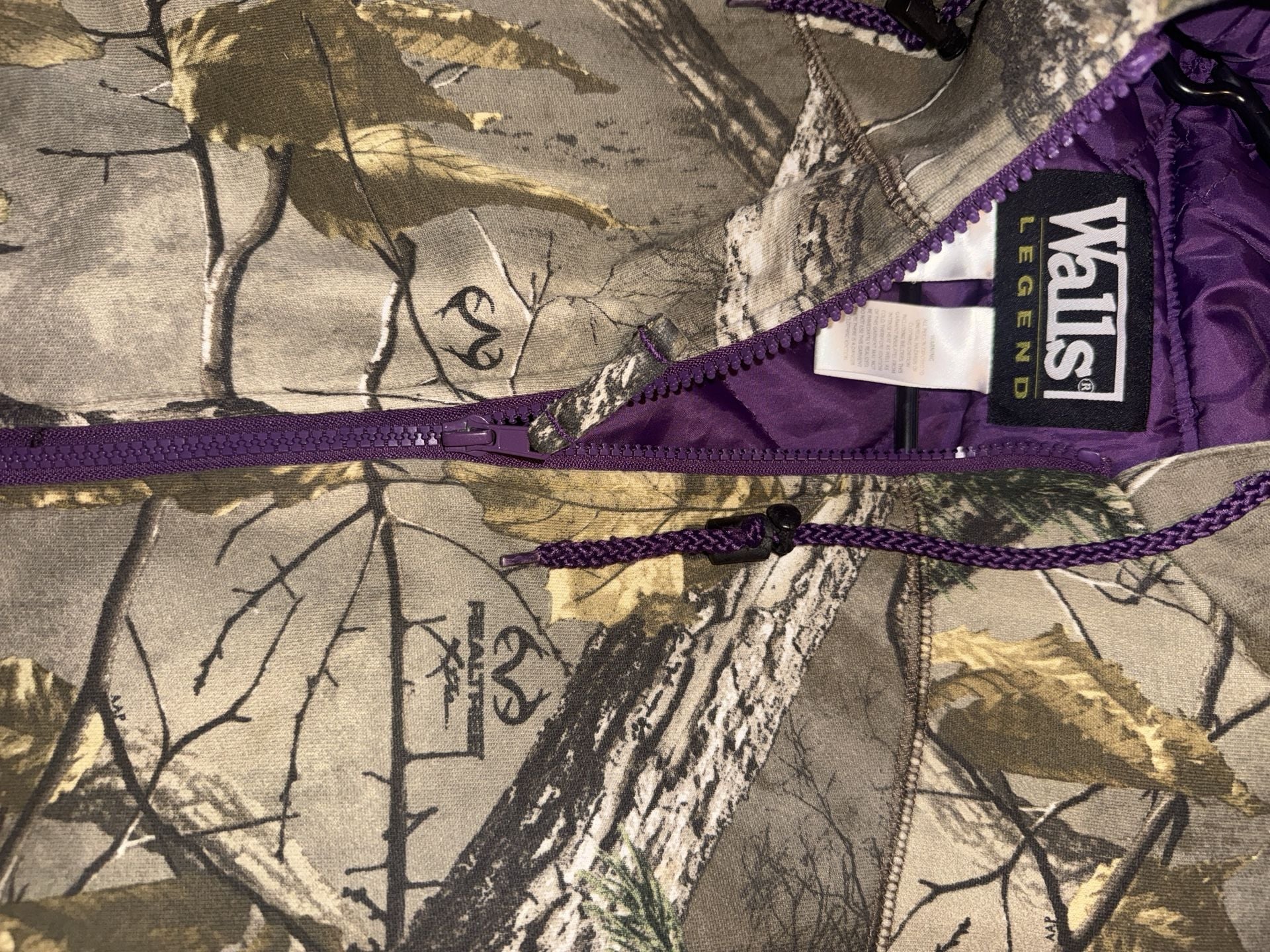 Walls Legend Realtree Camo Hooded Jacket Size Medium Purple Lined 3