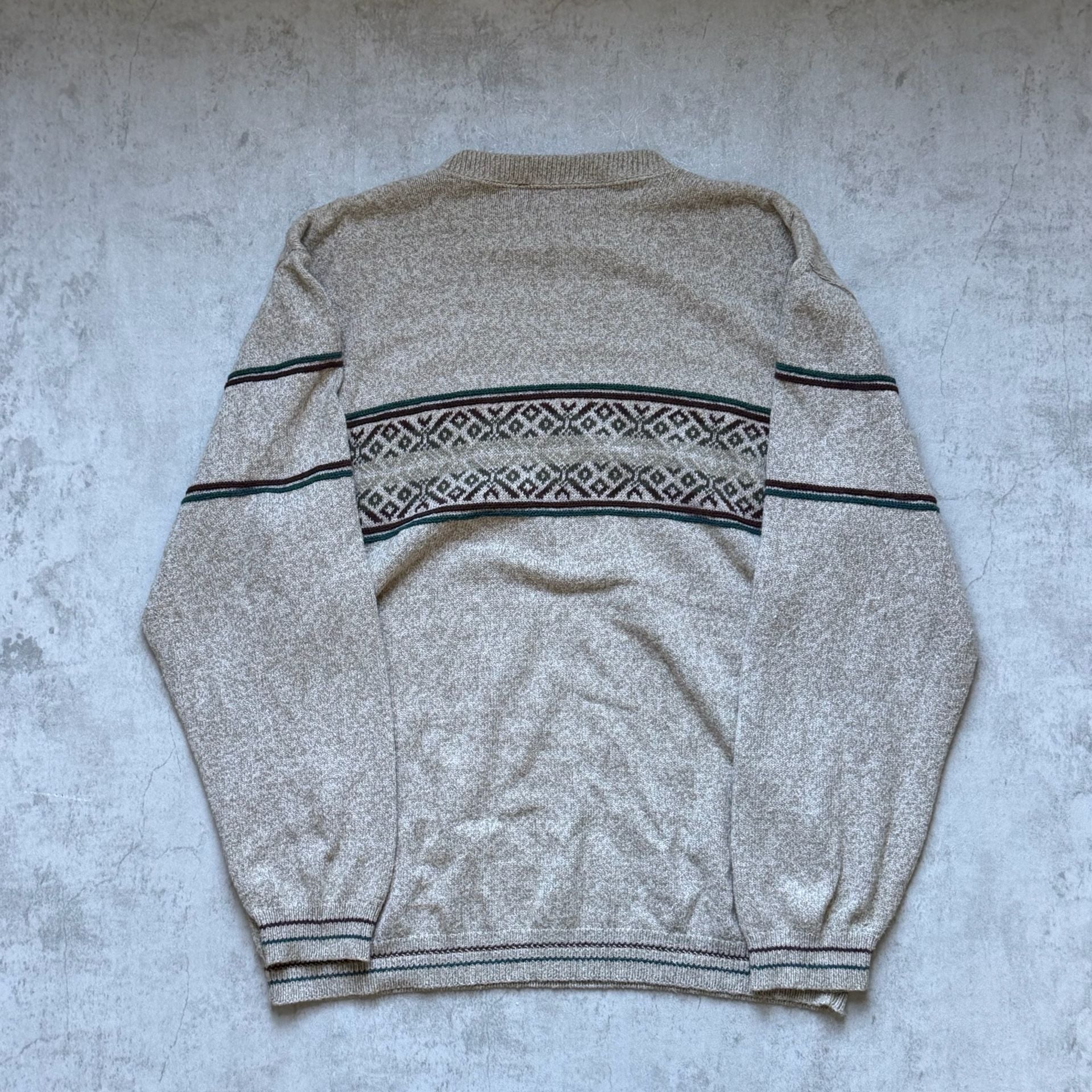 Susquehanna Trail Sweater Size 1XLT Beige Fair Isle Knit Crewneck Pullover 9