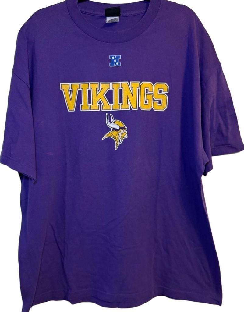 NFL Team Apparel Minnesota Vikings T-Shirt Size 2XL Purple Football Tee 2