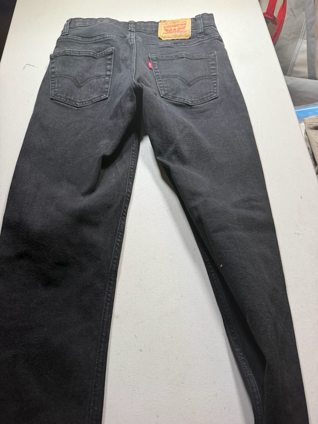Levi's 514 Straight Jeans 27x29 Black Denim 5