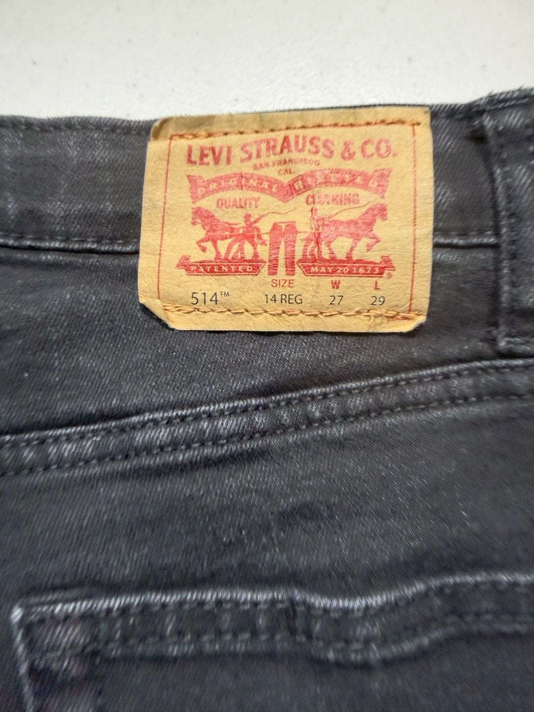 Levi's 514 Straight Jeans 27x29 Black Denim 6