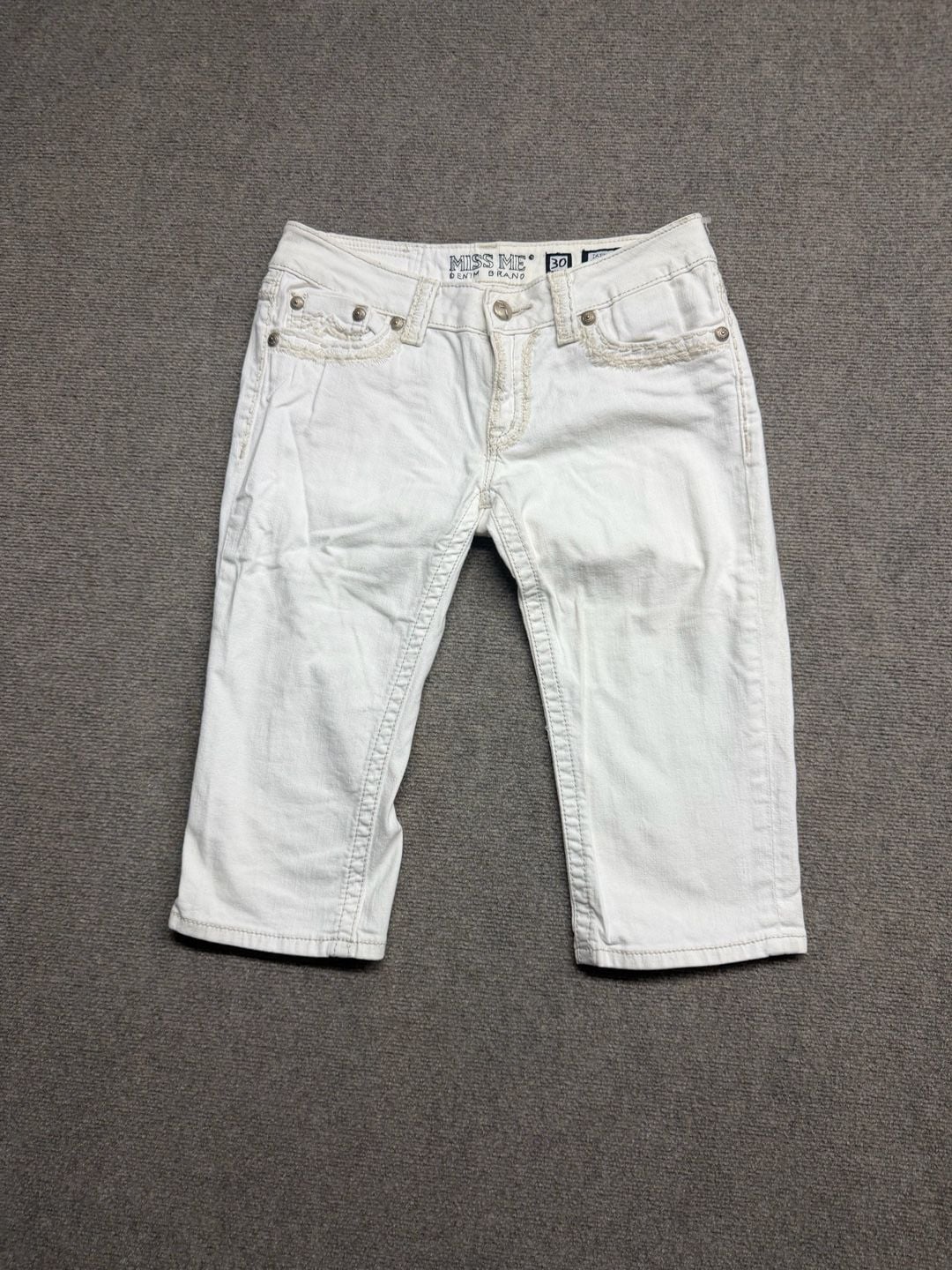 Miss Me Irene Cropped Jeans Size 30 White Denim 2