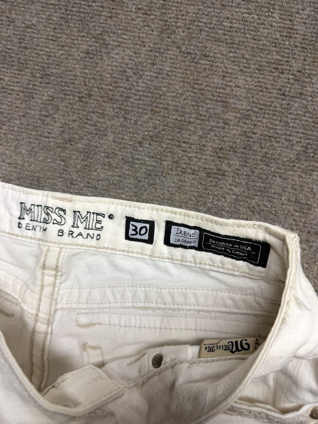 Miss Me Irene Cropped Jeans Size 30 White Denim 4