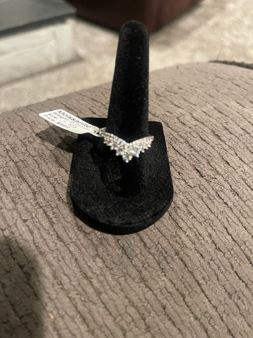 Elegant Crown Style Moissanite Ring - Royal Inspired Engagement Ring for Her, 925 Sterling Silver US Size 7 ca 2