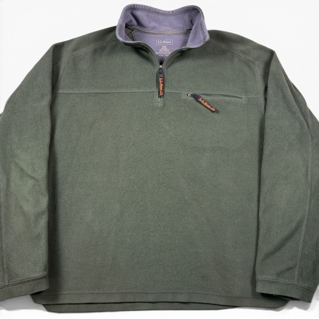 L.L.Bean Green Quarter Zip Fleece Pullover XXL 3