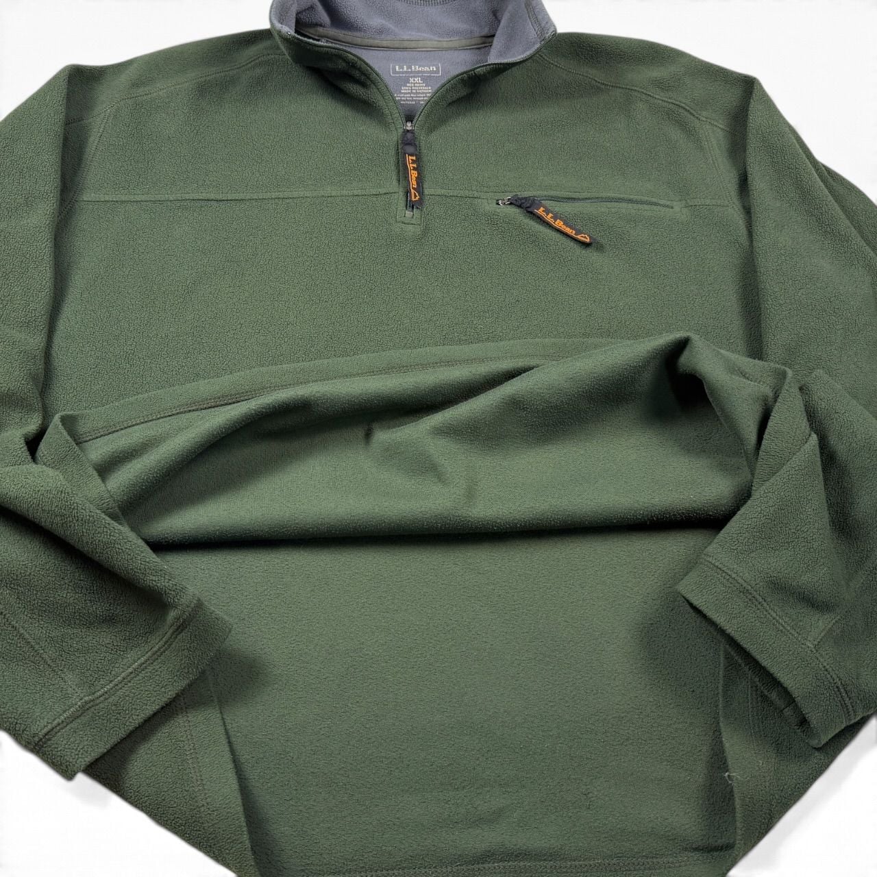 L.L.Bean Green Quarter Zip Fleece Pullover XXL 7