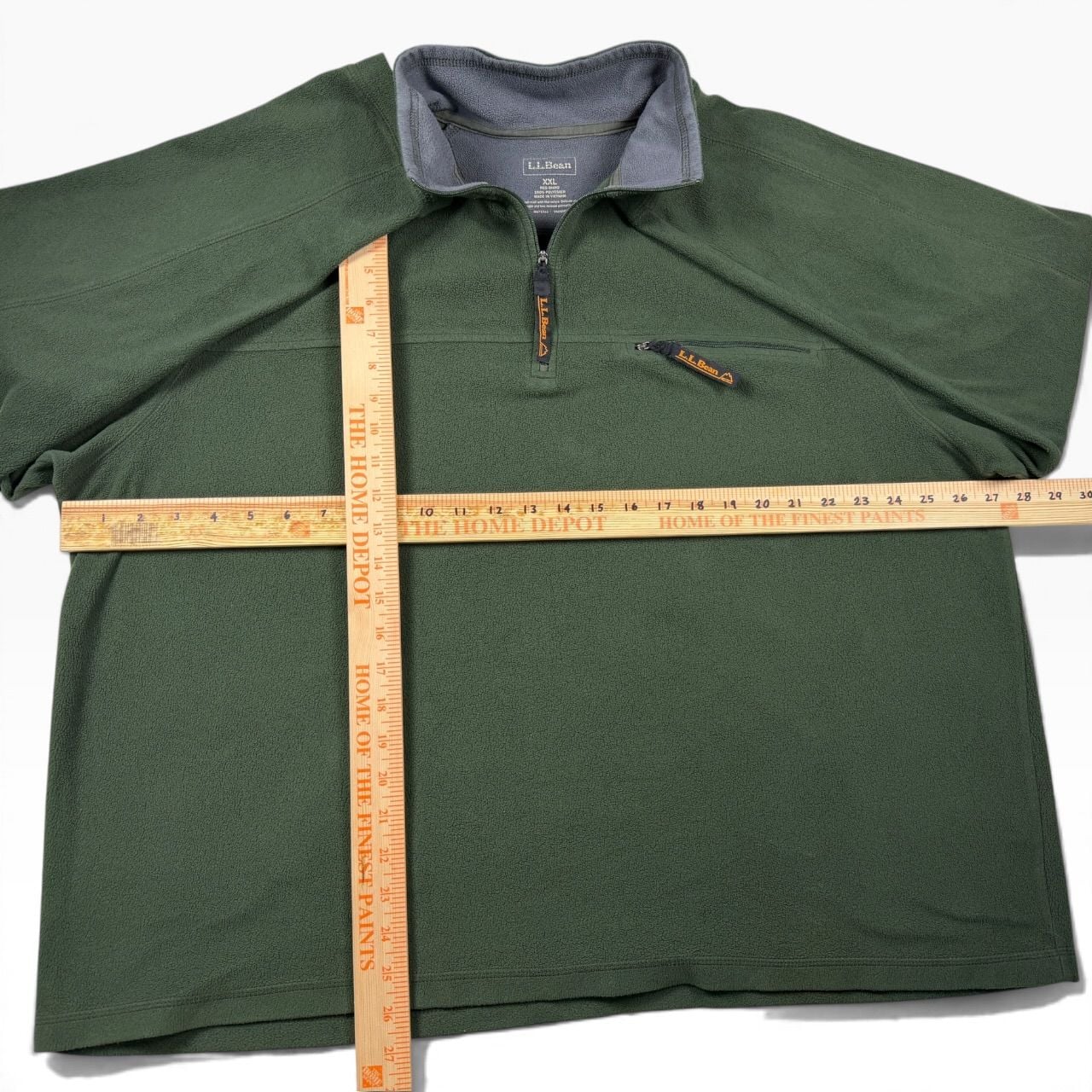 L.L.Bean Green Quarter Zip Fleece Pullover XXL 8