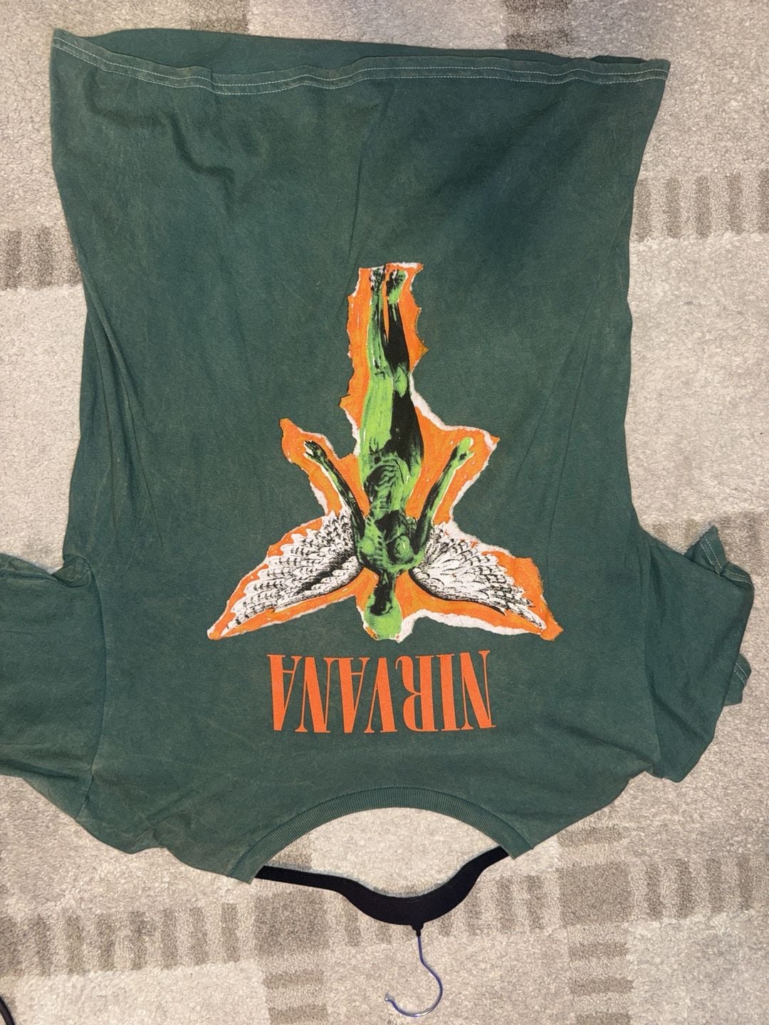 Nirvana Graphic T-Shirt Size L Green Angel Band Tee 2