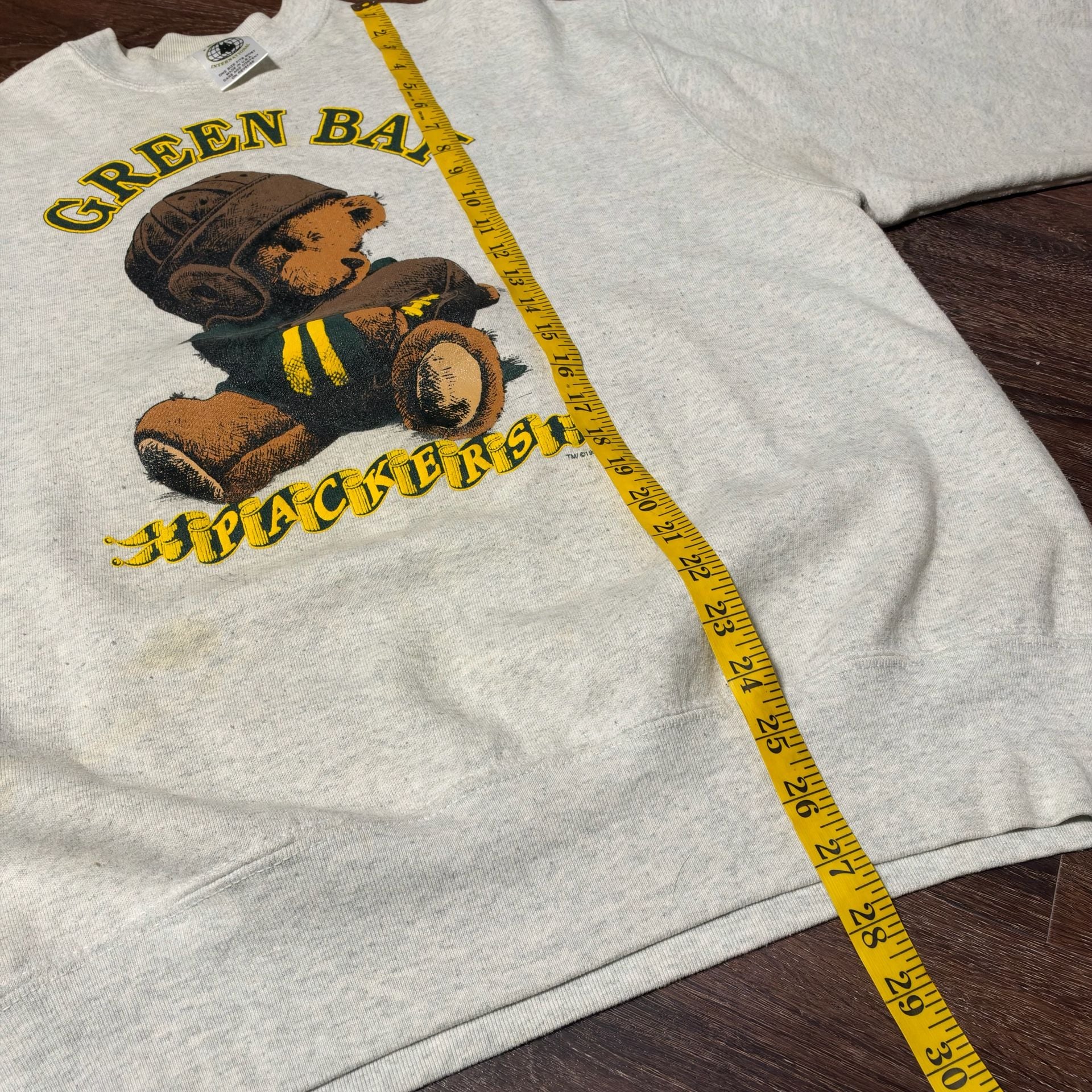 Vintage 93β International Green Bay Packers Exclusive Bear Cat Sweatshirt Size L 5